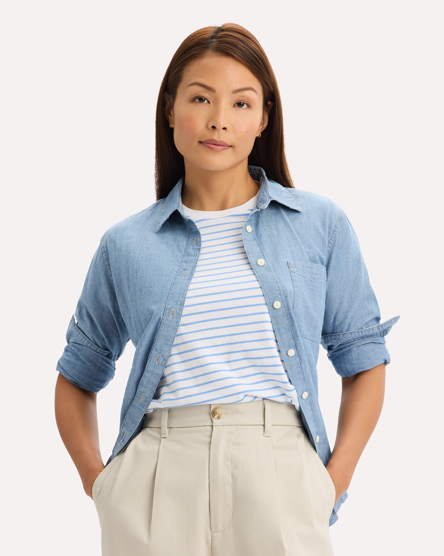 View of model wearing Rio 1-Pocket Shirt, Regular Fit.