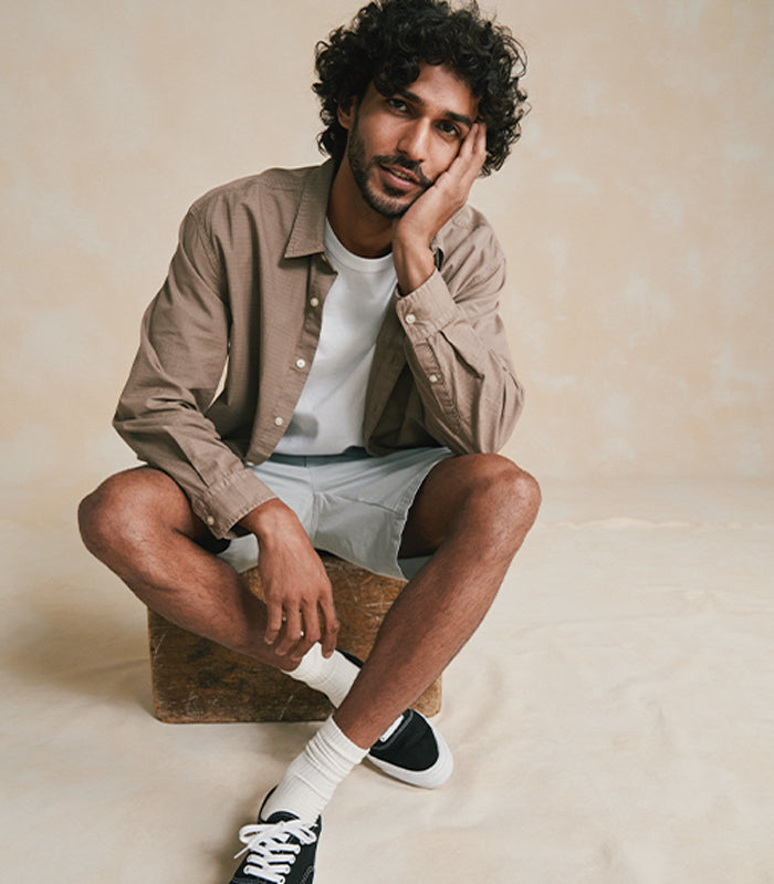 Man wearing Dockers® shorts – sun’s out, shorts on