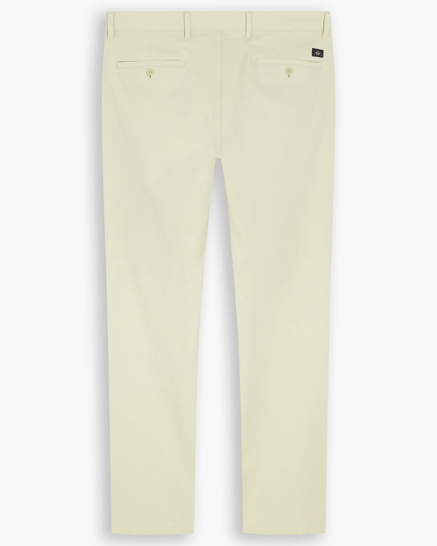 View of model wearing Sahara Khaki Essential Chino Pants, Skinny Fit.