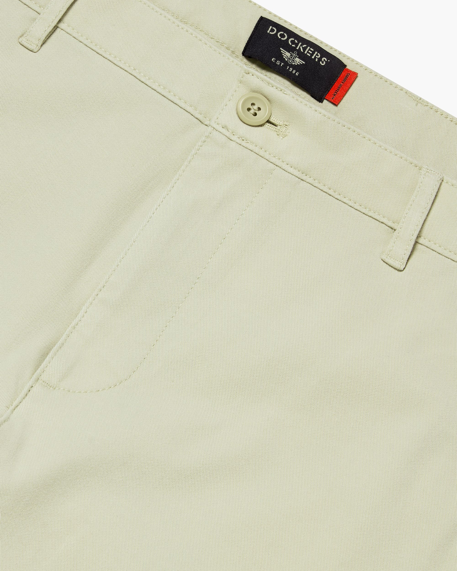 View of model wearing Sahara Khaki Essential Chino Pants, Skinny Fit.
