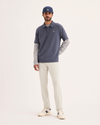 Front view of model wearing Sahara Khaki Go Activeflex Chino, Skinny Fit.