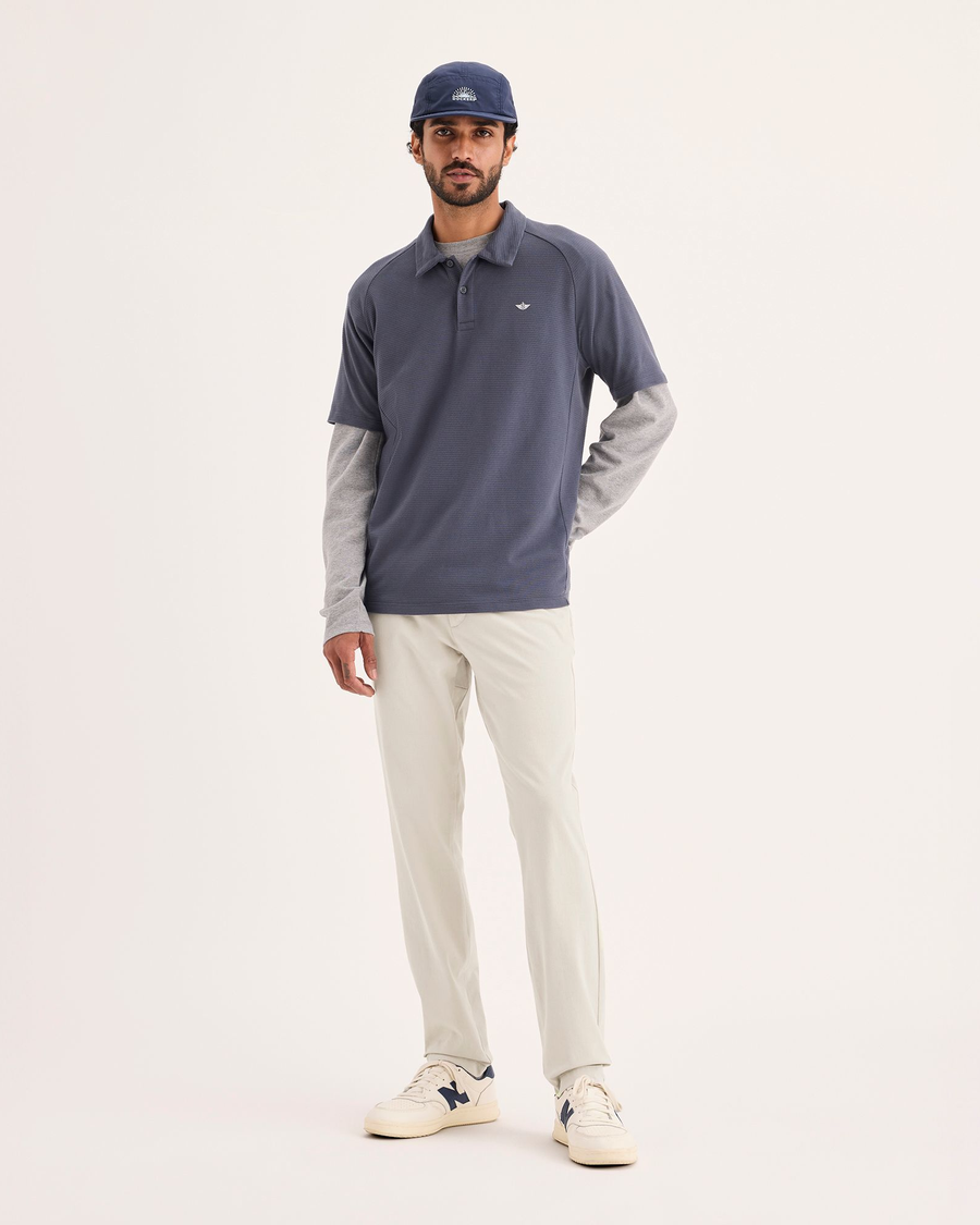 Front view of model wearing Sahara Khaki Go Activeflex Chino, Skinny Fit.