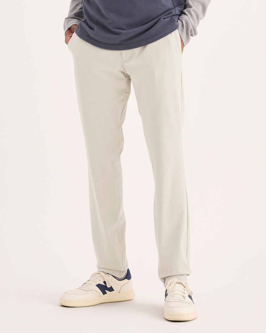 Front view of model wearing Sahara Khaki Go Activeflex Chino, Skinny Fit.