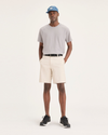 Front view of model wearing Sahara Khaki Go Chino Shorts, Straight Fit with Airweave.