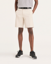 Front view of model wearing Sahara Khaki Go Chino Shorts, Straight Fit with Airweave.