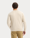 Back view of model wearing Sahara Khaki Icon Crewneck Sweatshirt, Regular Fit.