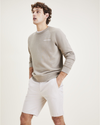 View of model wearing Sahara Khaki Men's Supreme Flex Modern Chino Short.