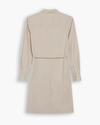 View of model wearing Sahara Khaki Midi Shirt Dress, Regular Fit.