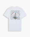 View of model wearing Sailboat Chromatic Logo Tee, Slim Fit.