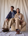 View of model wearing Seaworthy Khaki Dockers® x Transnomadica Mechanics Jacket.