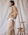 Front view of model wearing Seaworthy Khaki Dockers® x Transnomadica Mechanics Jacket.