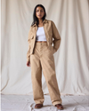 View of model wearing Seaworthy Khaki Dockers® x Transnomadica Officer Chino.