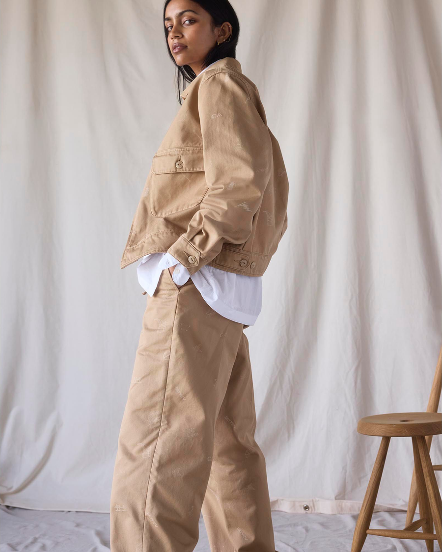 Side view of model wearing Seaworthy Khaki Dockers® x Transnomadica Officer Chino.