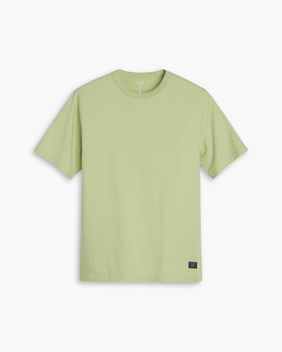 View of model wearing Seedling Men's Regular Fit Original Tee Shirt.