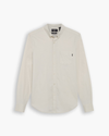 View of model wearing Silver Birch Oxford Shirt, Slim Fit.