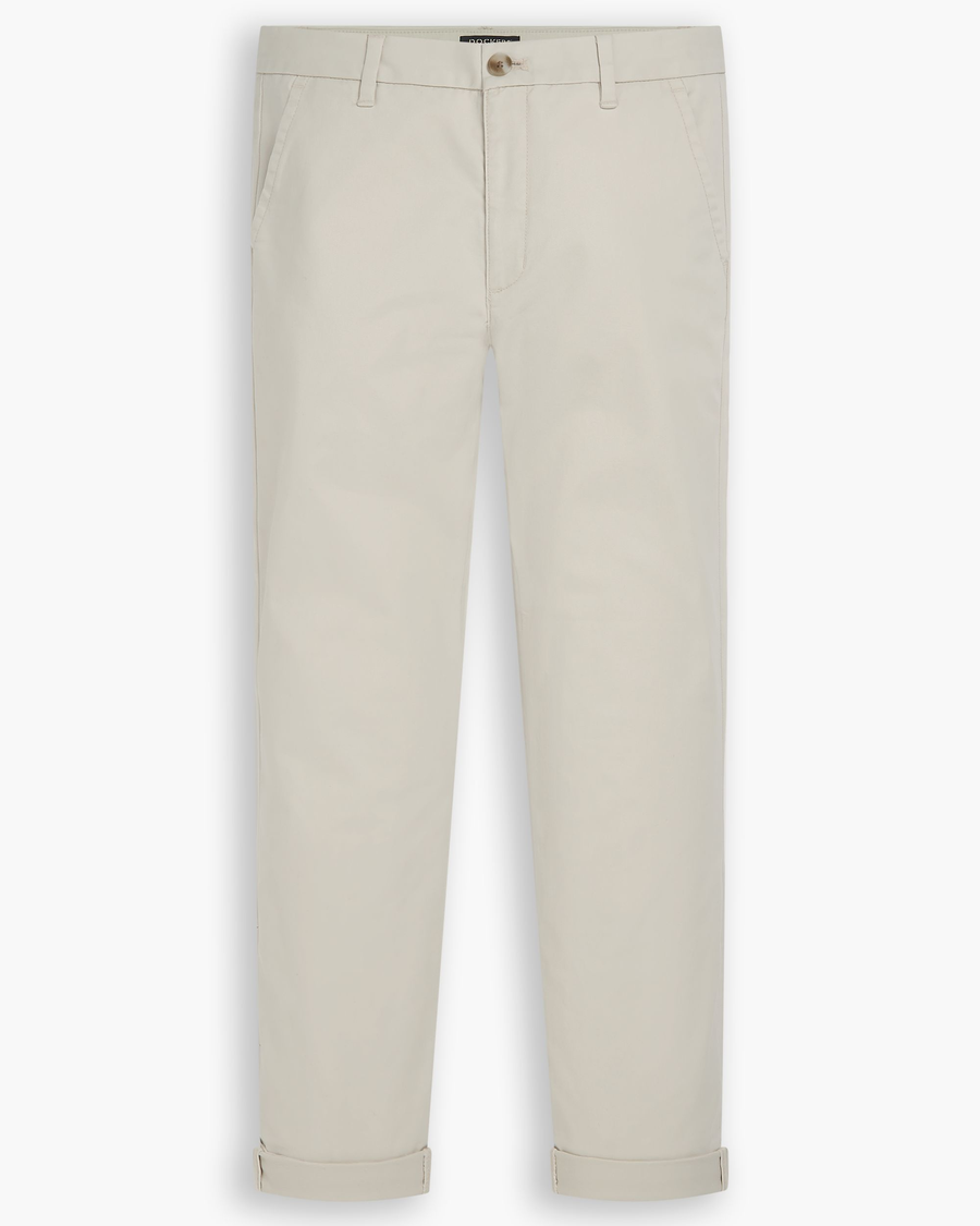 View of model wearing Silver Birch Weekend Chino Pants, Slim Fit.