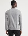 Back view of model wearing Smokestack Heather Crewneck Sweatshirt,  Regular Fit.