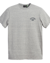 View of model wearing Smokestack Heather Logo Tee, Slim Fit.