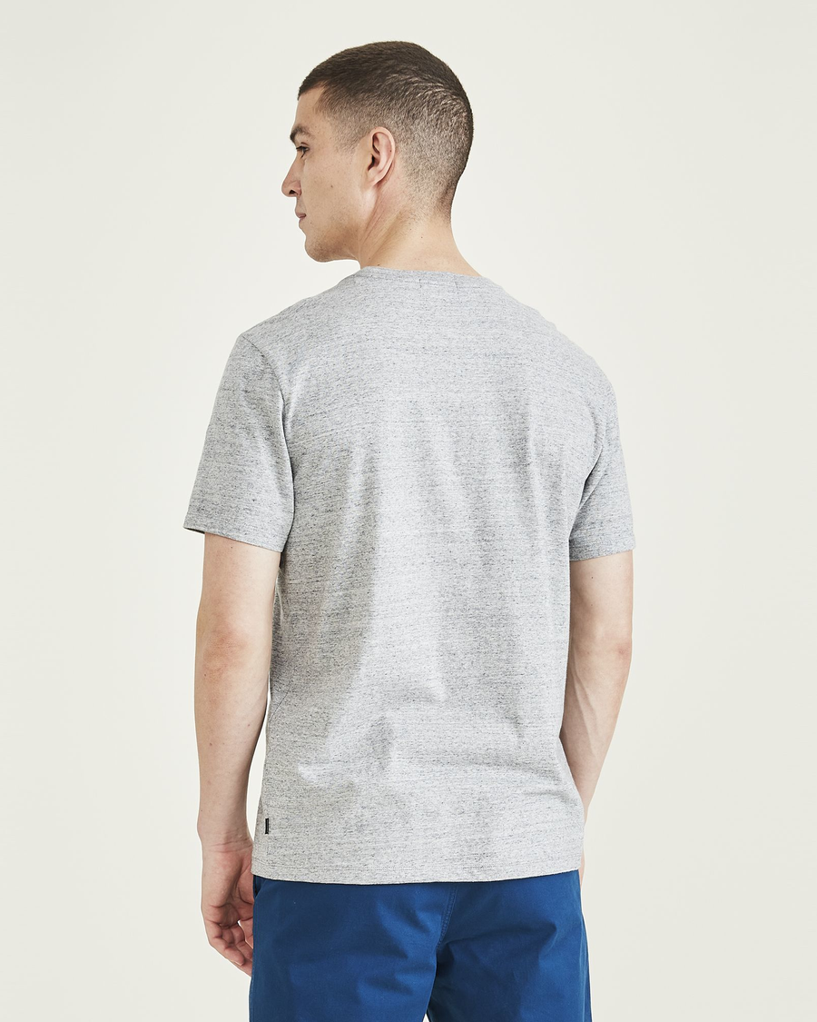 Back view of model wearing Smokestack Heather Original Tee.