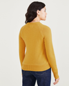 Back view of model wearing Sorrel Women's Classic Fit Crewneck Sweater.