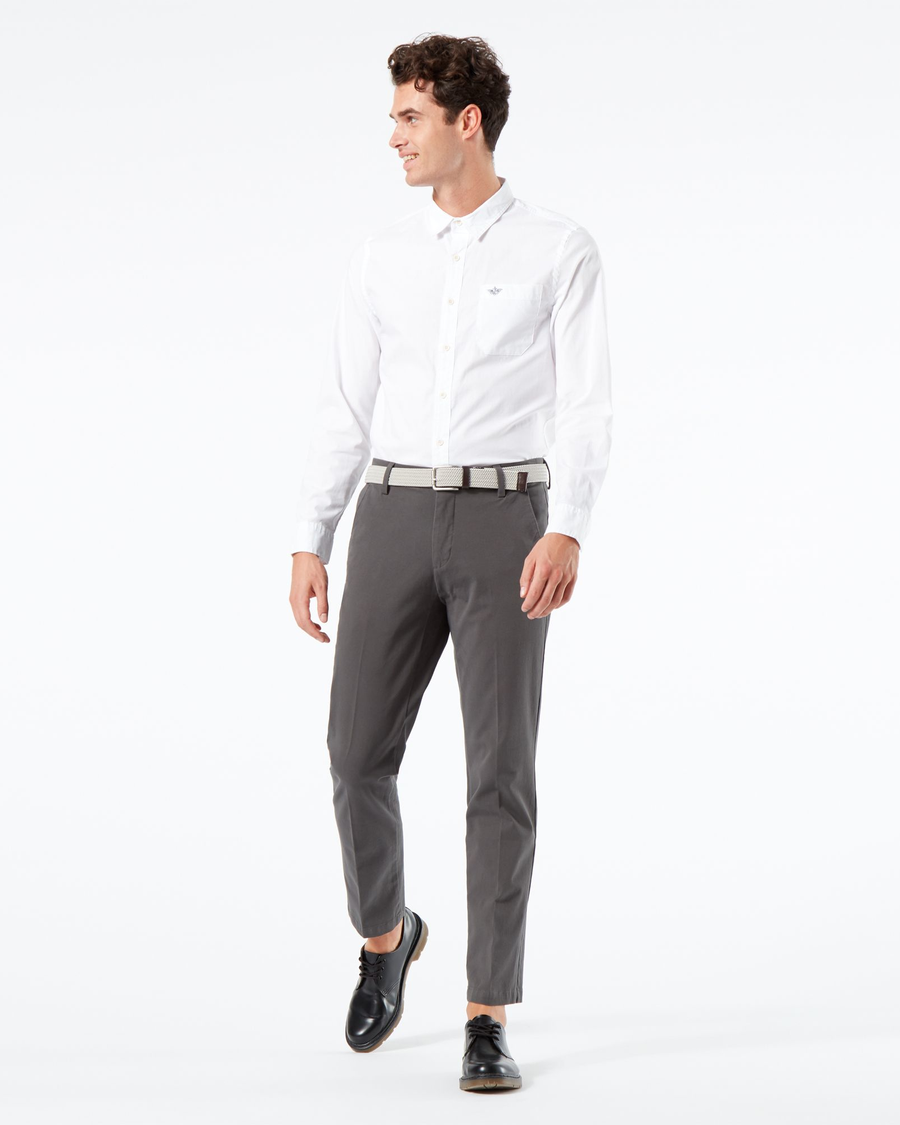 View of model wearing Storm Workday Khaki Pants, Slim Fit.