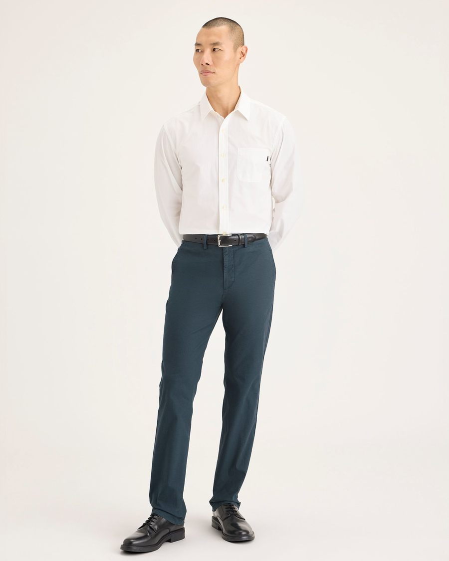 Front view of model wearing Stratified Sea Men's Slim Fit Smart 360 Flex Alpha Chino Pants.