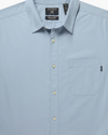 View of model wearing Subdued Blue Ultimate Shirt, Slim Fit.