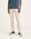 Front view of model wearing Summer Earth Men's Skinny Fit Smart 360 Flex California Chino Pants.