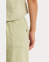View of model wearing Tea Drawstring Pants.