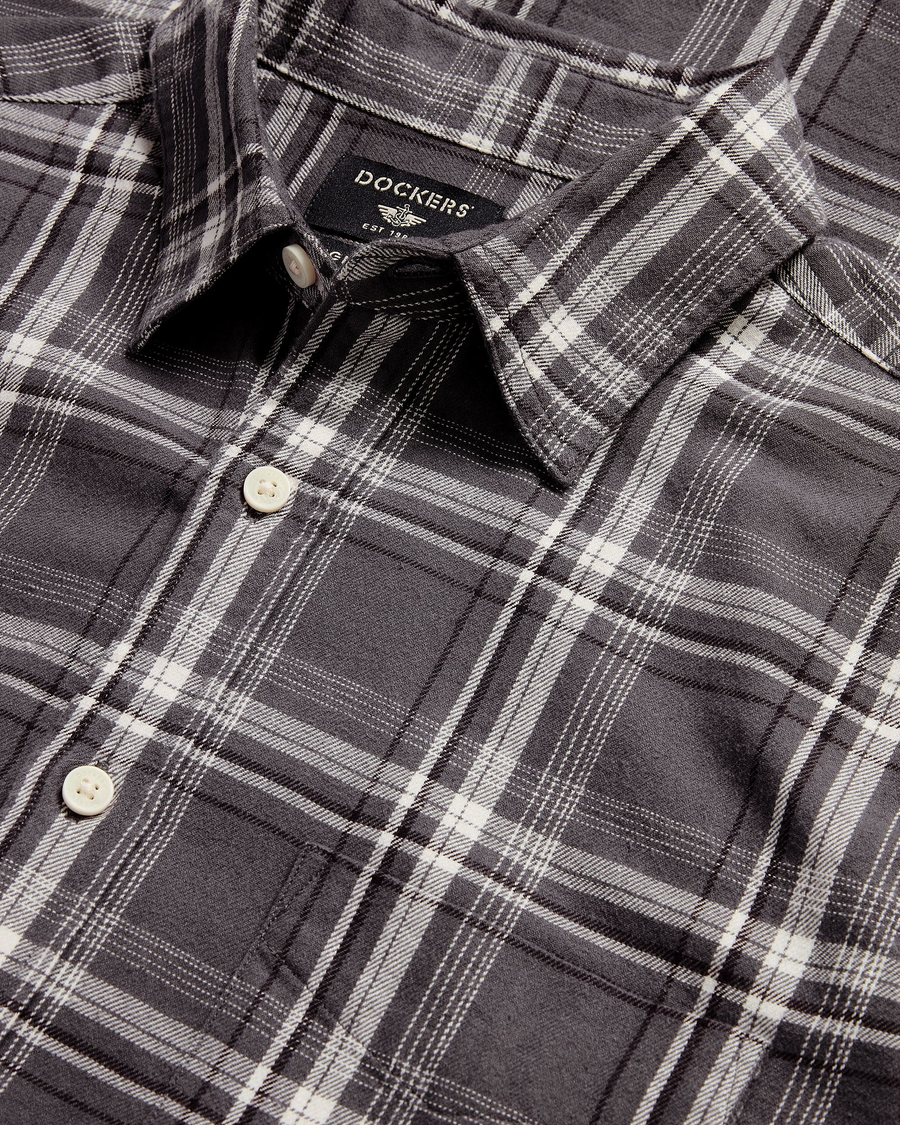 View of model wearing Thunderstorm Gray Original Shirt, Slim Fit.