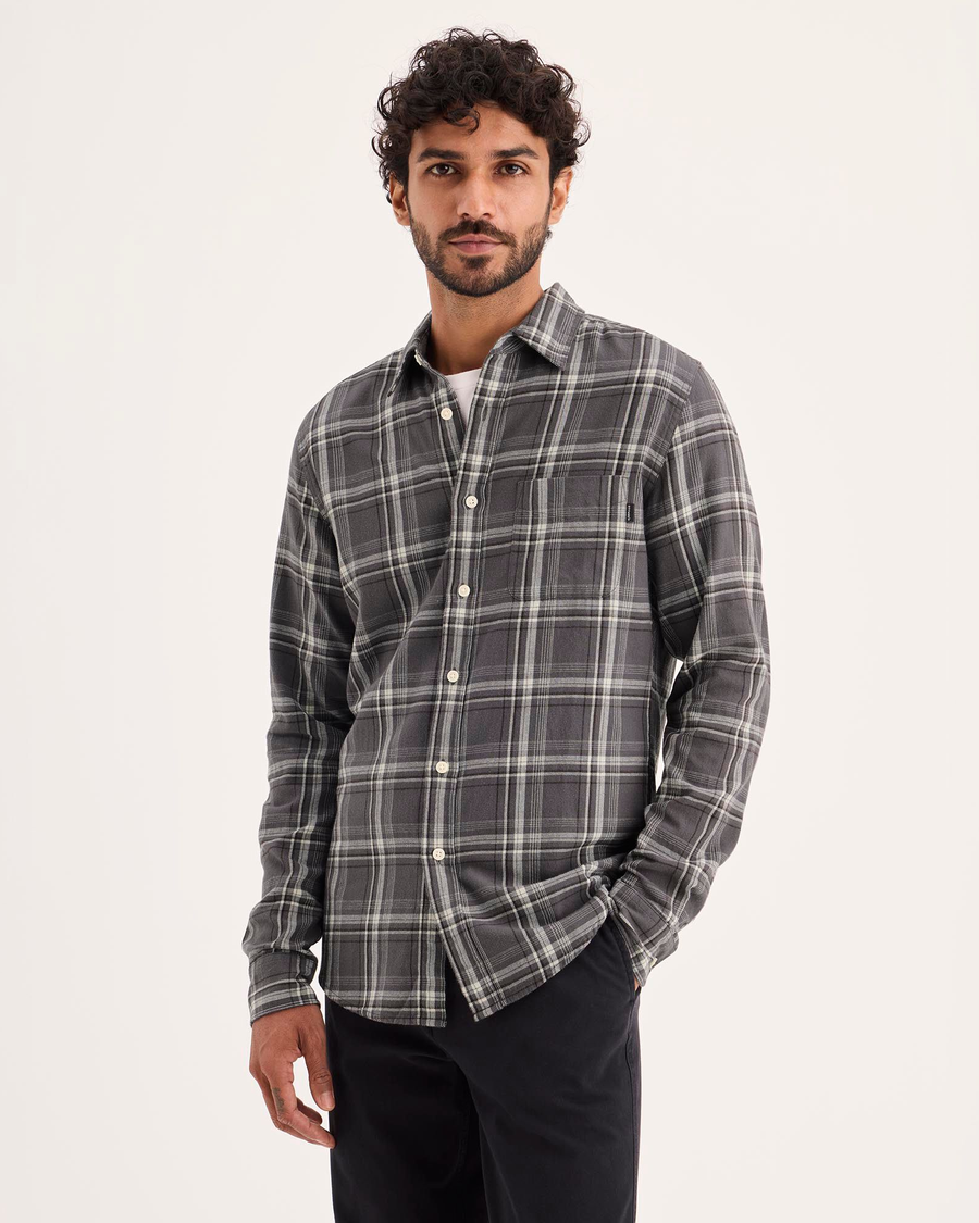 Front view of model wearing Thunderstorm Gray Original Shirt, Slim Fit.