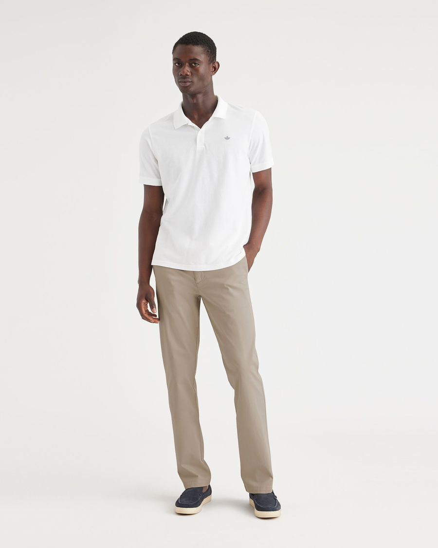 Front view of model wearing Timber Wolf Original Chino, Slim Fit.