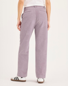 Back view of model wearing Toadstool Blake Chino Pants, High Straight.