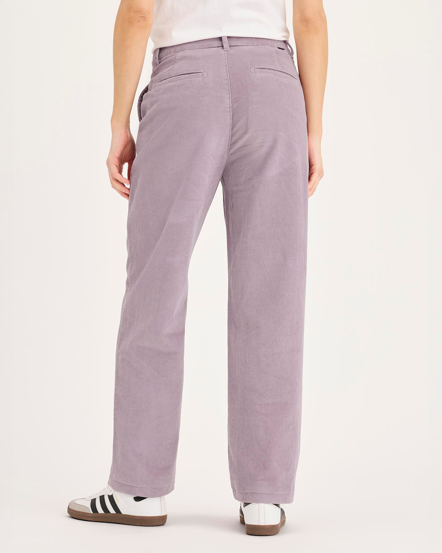 Back view of model wearing Toadstool Blake Chino Pants, High Straight.