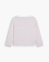 View of model wearing Toadstool Boatneck Tee, Regular Fit.