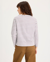 Back view of model wearing Toadstool Boatneck Tee, Regular Fit.