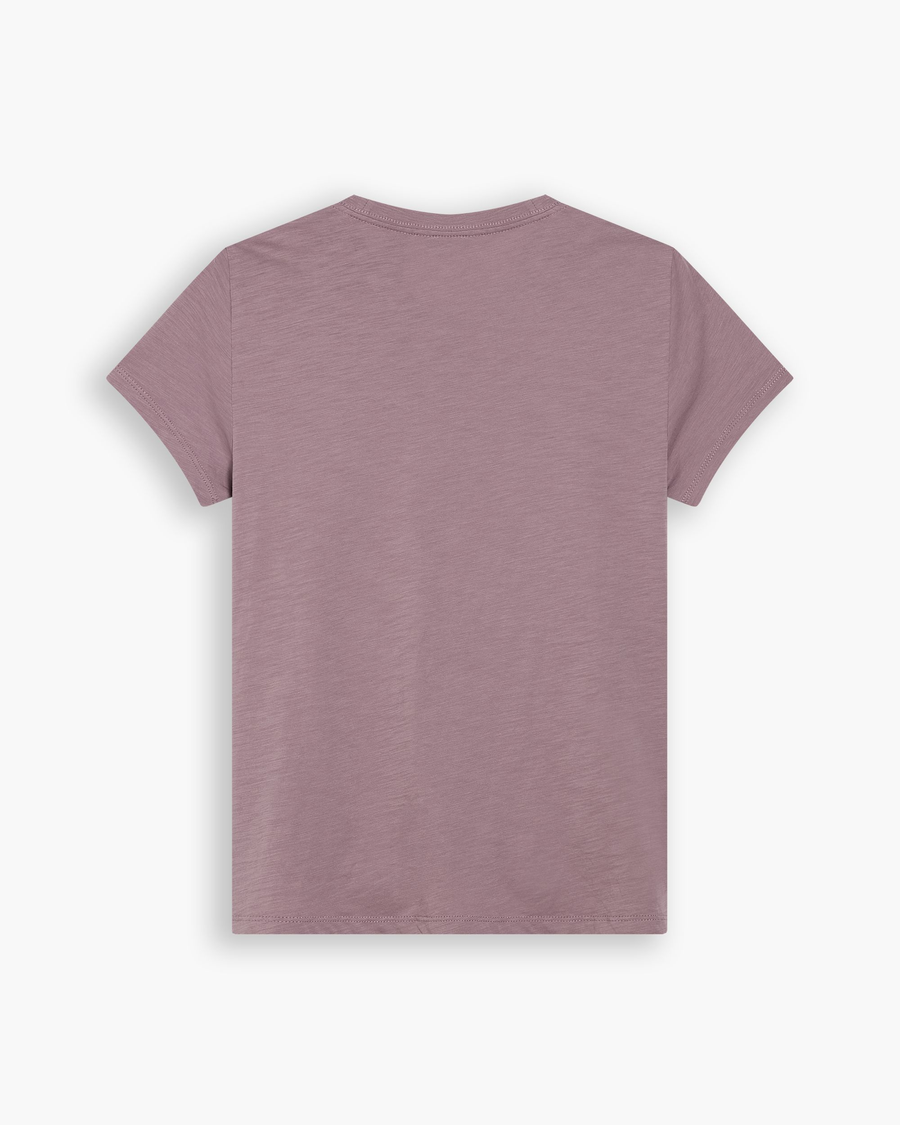 View of model wearing Toadstool Favorite Tee Shirt, Slim Fit.