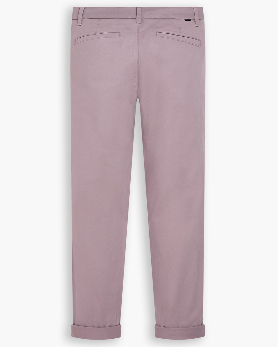 View of model wearing Toadstool Weekend Chino, Slim Fit.