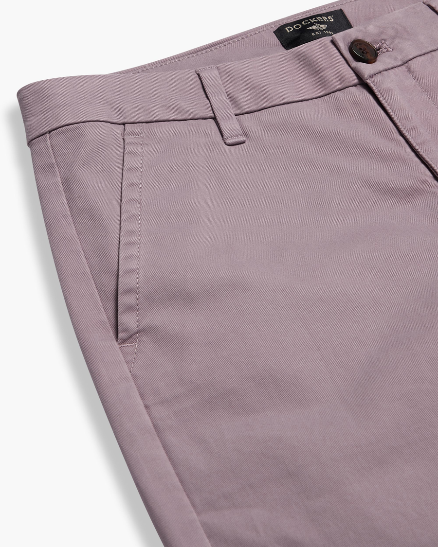 View of model wearing Toadstool Weekend Chino, Slim Fit.