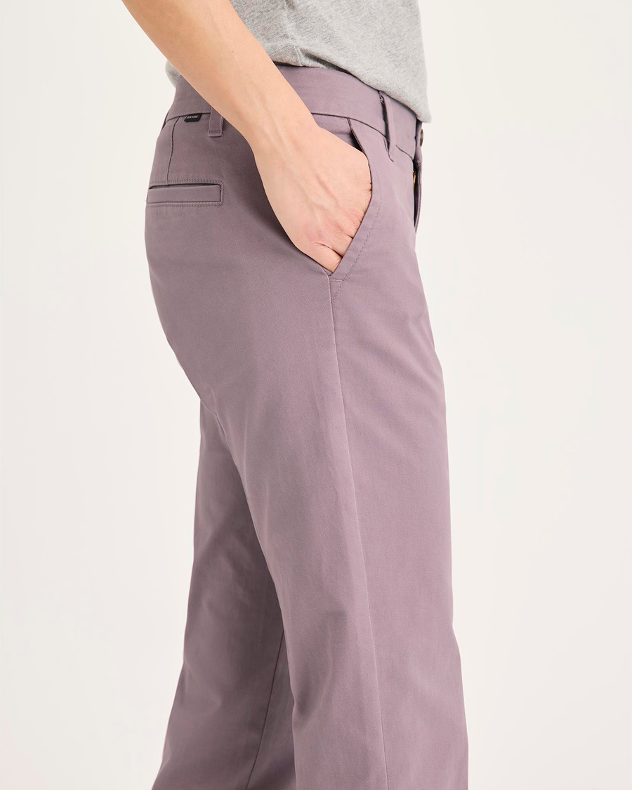 Side view of model wearing Toadstool Weekend Chino, Slim Fit.