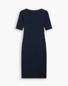 View of model wearing Total Eclipse Rib Dress with Lofi Knit, Slim Fit.