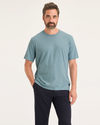 Front view of model wearing Tourmaline Men's Regular Fit Original Tee Shirt.