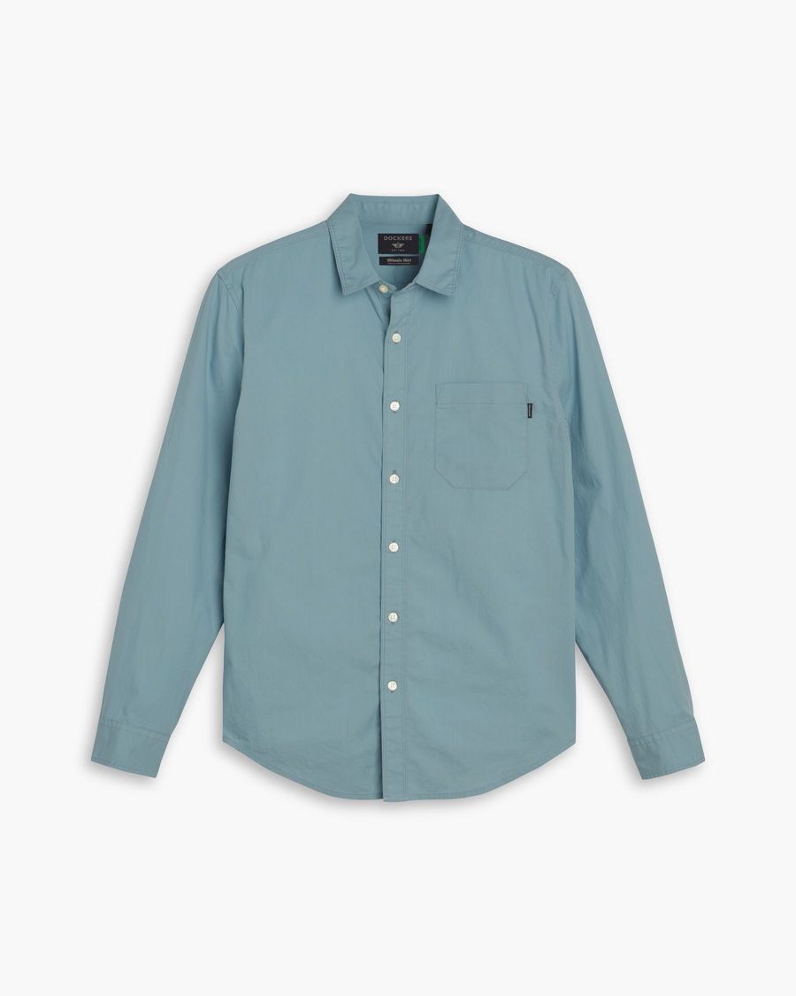 View of model wearing Tourmaline Men's Regular Fit Ultimate Shirt.