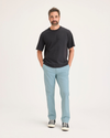 Front view of model wearing Tourmaline Men's Slim Fit Smart 360 Flex California Chino Pants.