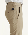 View of model wearing True Chino Men's Smart 360 Flex Comfort Knit Chino.