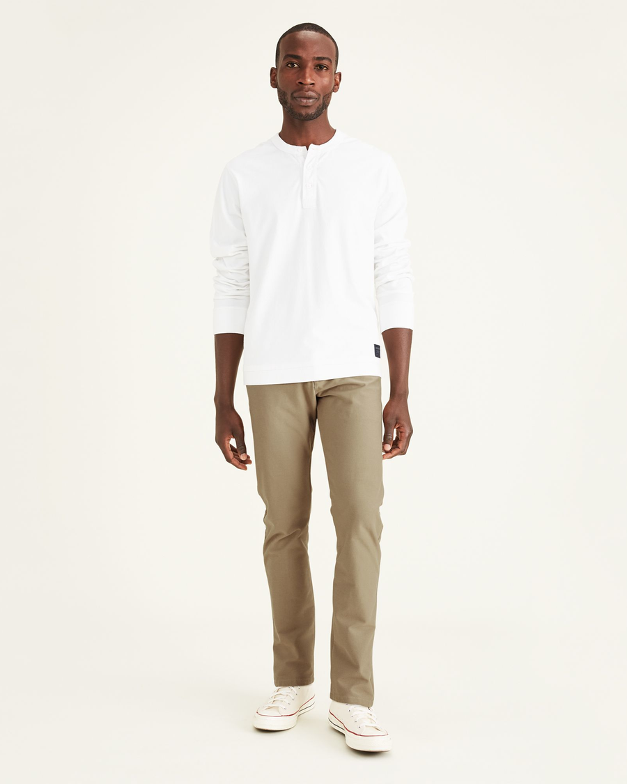 Front view of model wearing True Chino Smart 360 Flex Comfort Knit Chino Pants, Slim Fit.