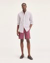 Front view of model wearing Twin Lakes Navy Blazer Men's Straight Fit Ultimate Short.