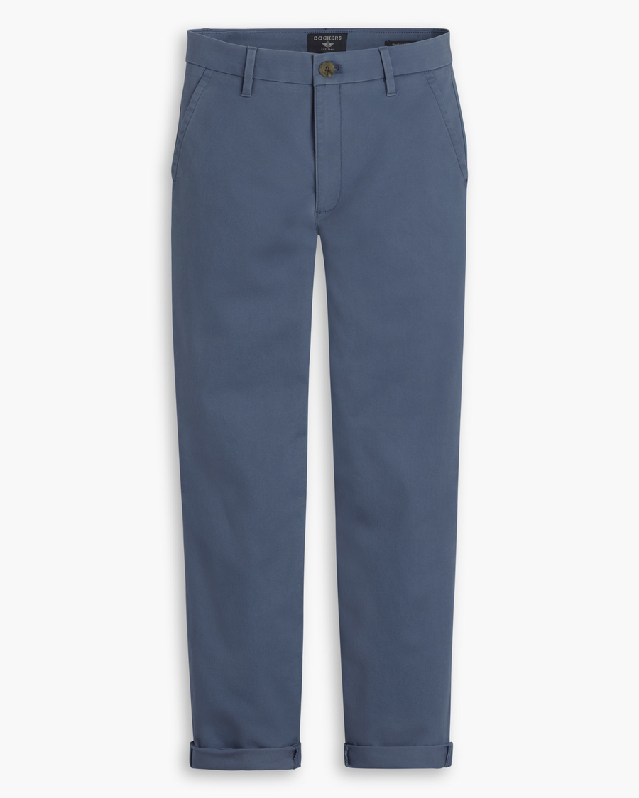 View of model wearing Vintage Indigo Weekend Chino Pants, Slim Fit.