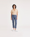 Front view of model wearing Vintage Indigo Women's Slim Fit Weekend Chino Pants.
