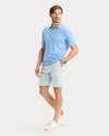 View of model wearing Vista Blue Original Polo, Slim Fit.